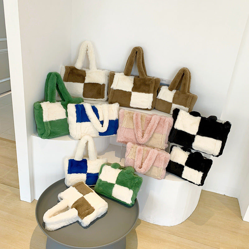 Simple Large Capacity New Lamb Wool Bag For Women
