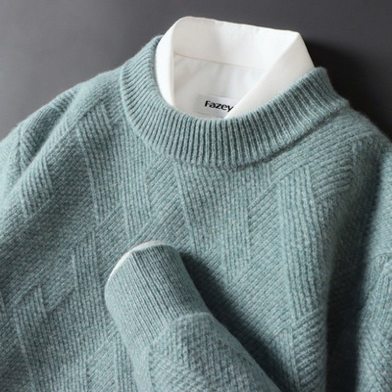 Efterår og Vinter Ny Ensfarvet Herre Strikket Cardigan