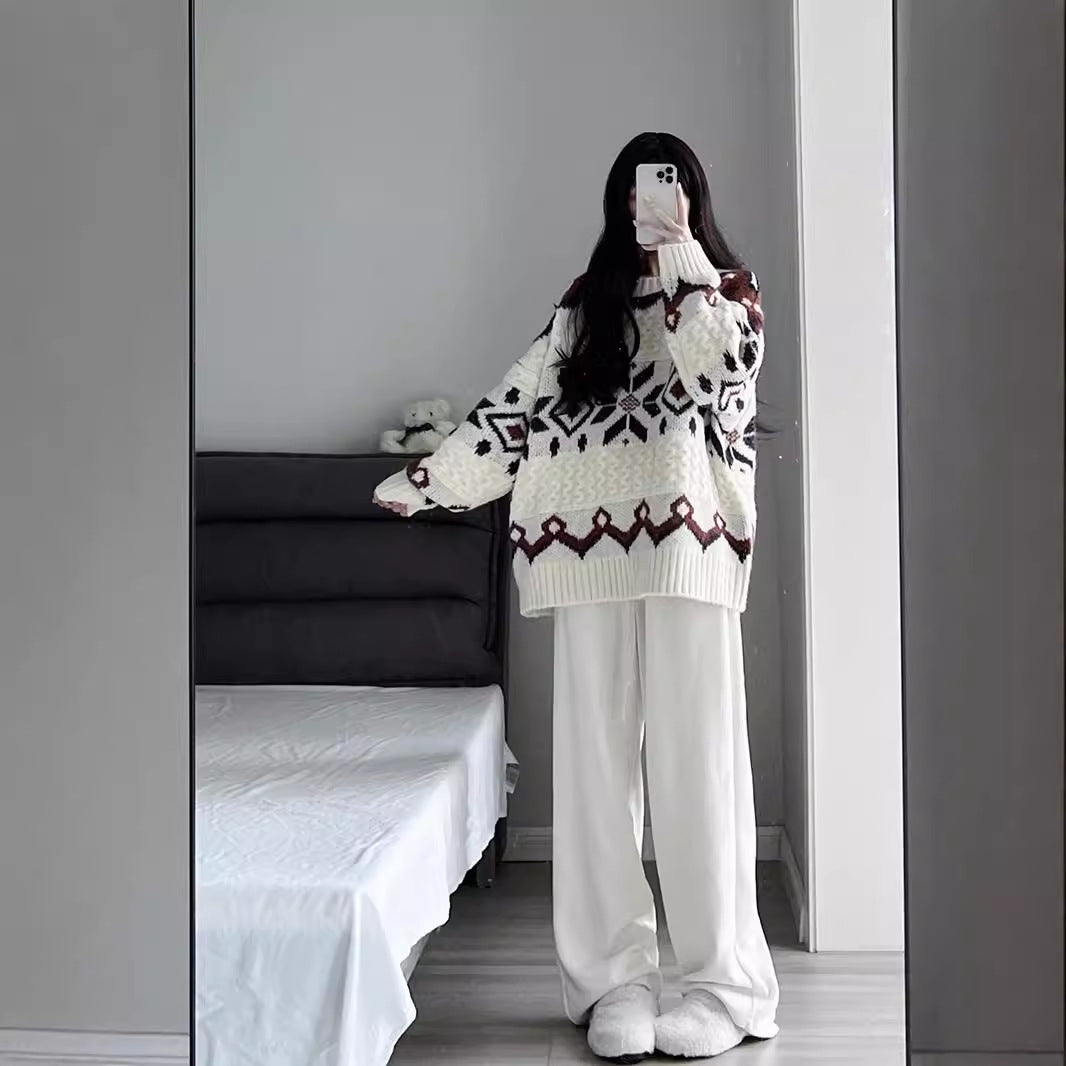 New Design Sense Outer Wear Loose Soft Glutinous Knitted Top