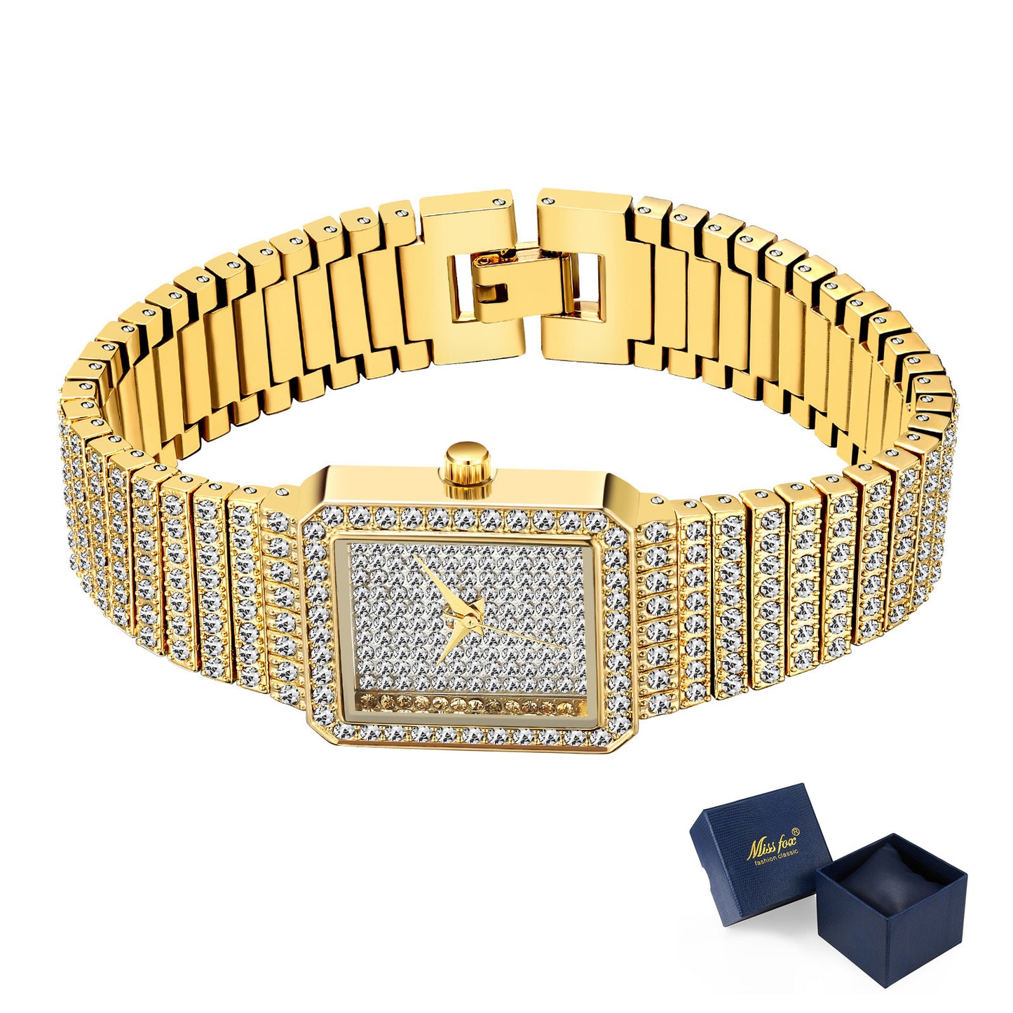 Women's watch with square gypsophila subdial