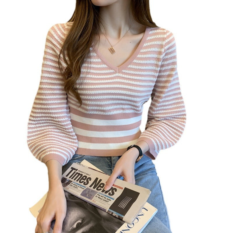 Knitted Sweater Bottoming Shirt Women's Clothing