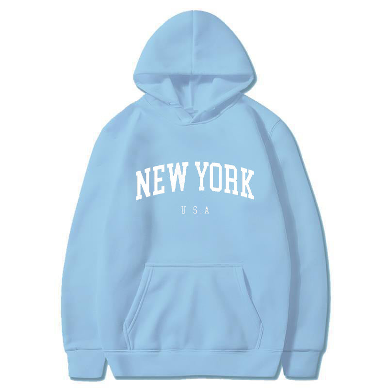 Printed Casual Sports Velvet Padded Hooded Sweatshirt Women's Autumn And Winter