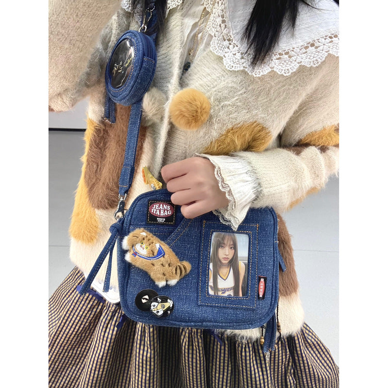 Versatile Handheld Leisure Mini Denim Bag Women