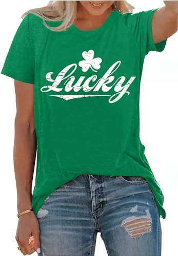 St Patricks Day Skjorter til kvinder irske Shamrock T-shirts Gra