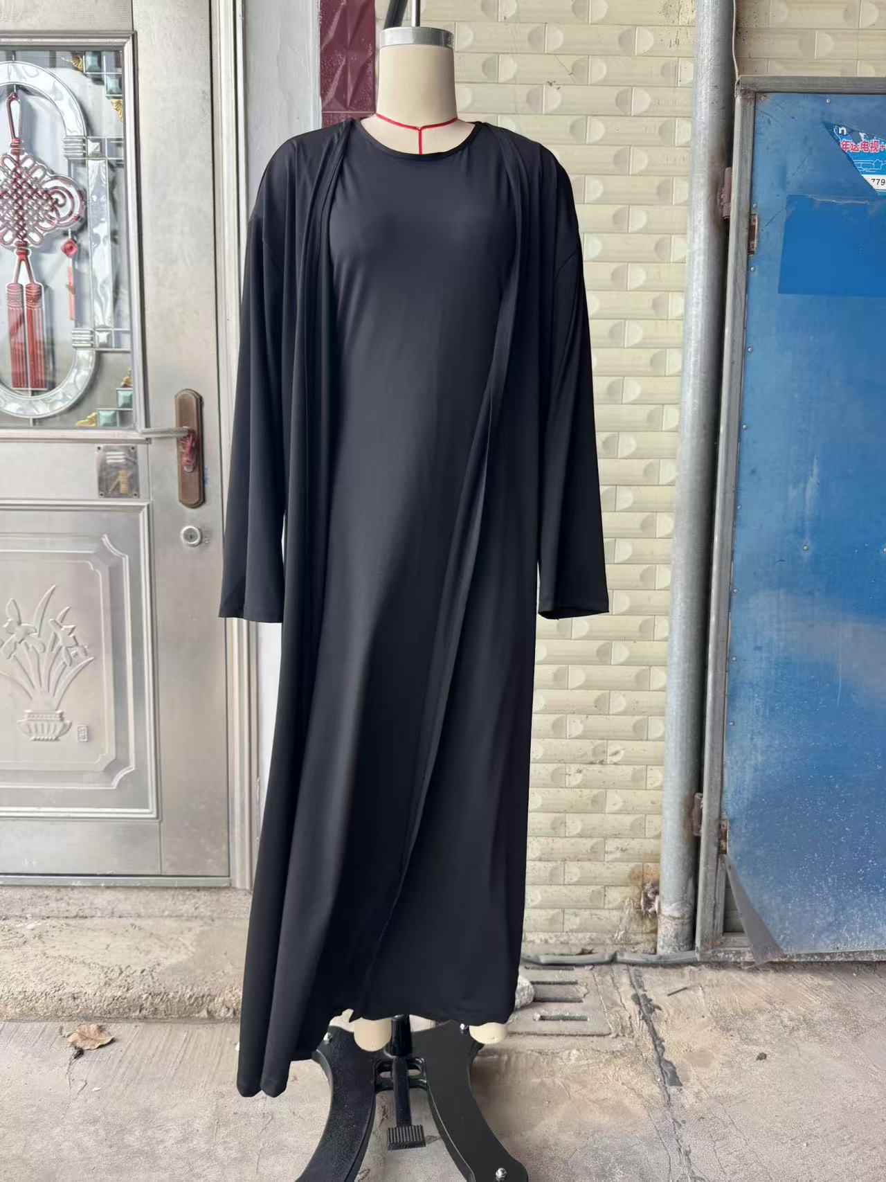 Two-piece Long Dress Set For Women With Long Sleeves