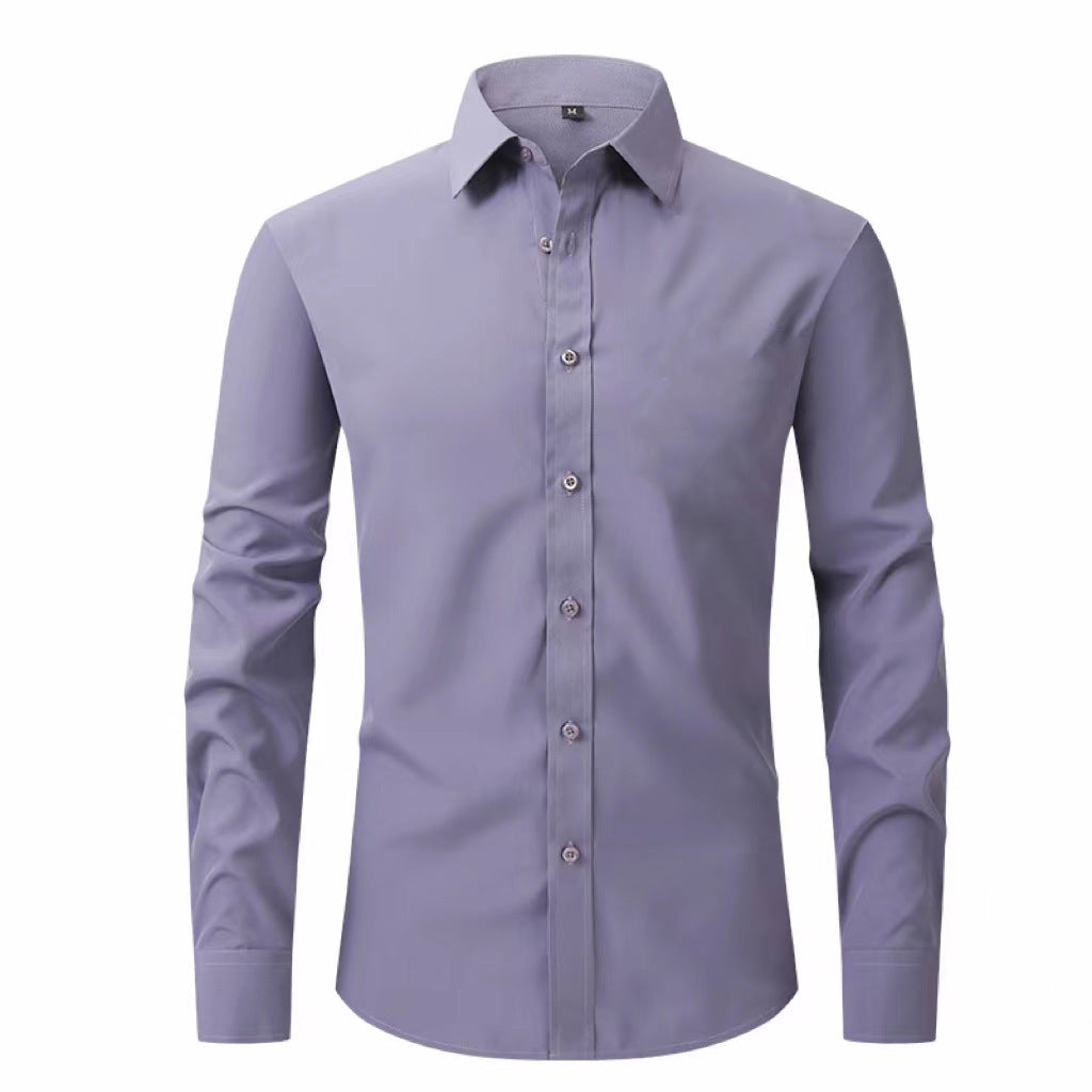 Plus Size Full Elastic Force Shirt Men's Long Sleeve