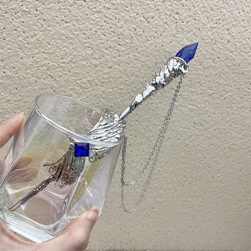 High-grade Design Tassel Hairpin Blue Zircon