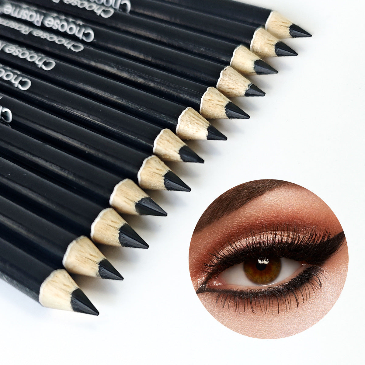 Black Wooden-rod Eyelinersmooth Intensely Pigmented Ultra-fine Long-lasting Waterproof And Sweatproof