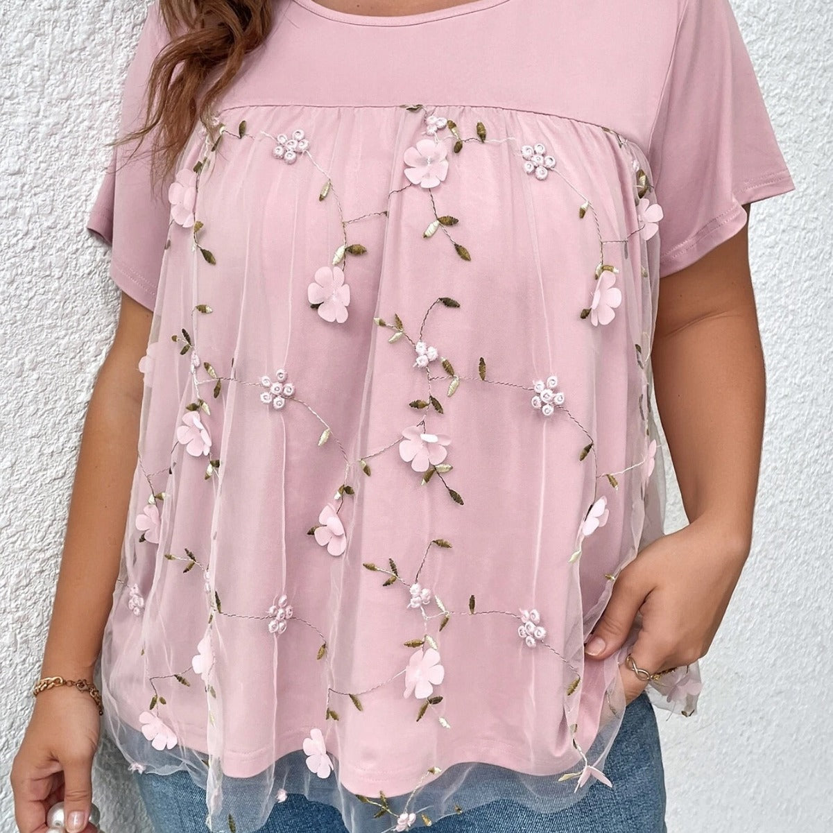 Women's Lace Lace Stitching Coat T-shirt