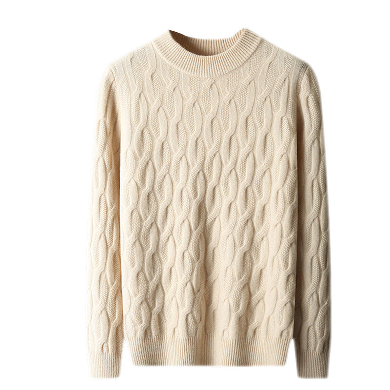 Men's Half Turtleneck Thick Sweater Pullover Knit Shirt
