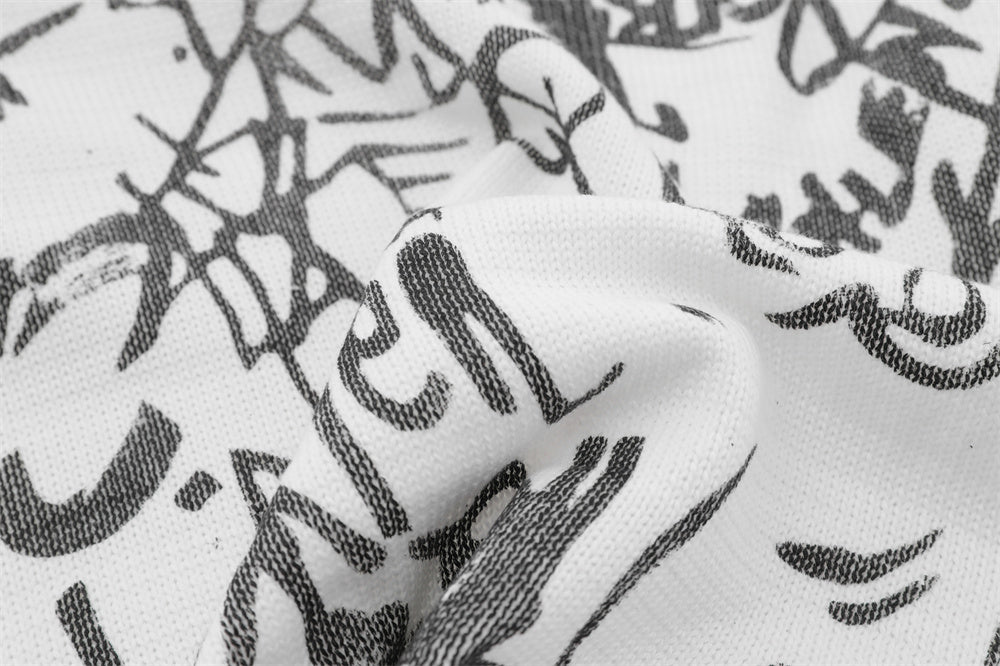 Men's Graffiti Printing Round Neck Sweater
