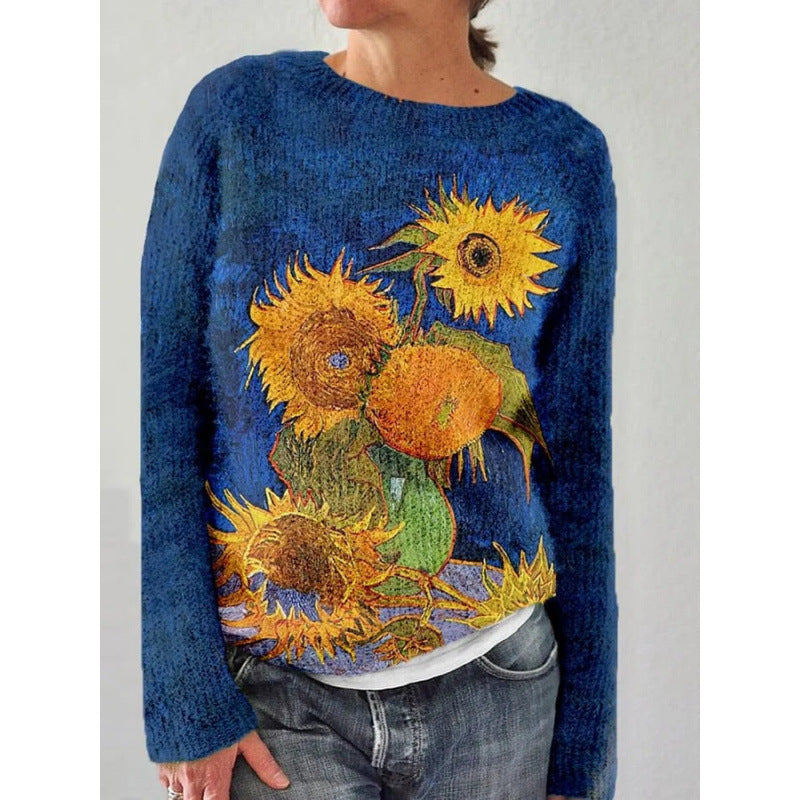 Printed Women's Sweater Pattern Pullover Sweater