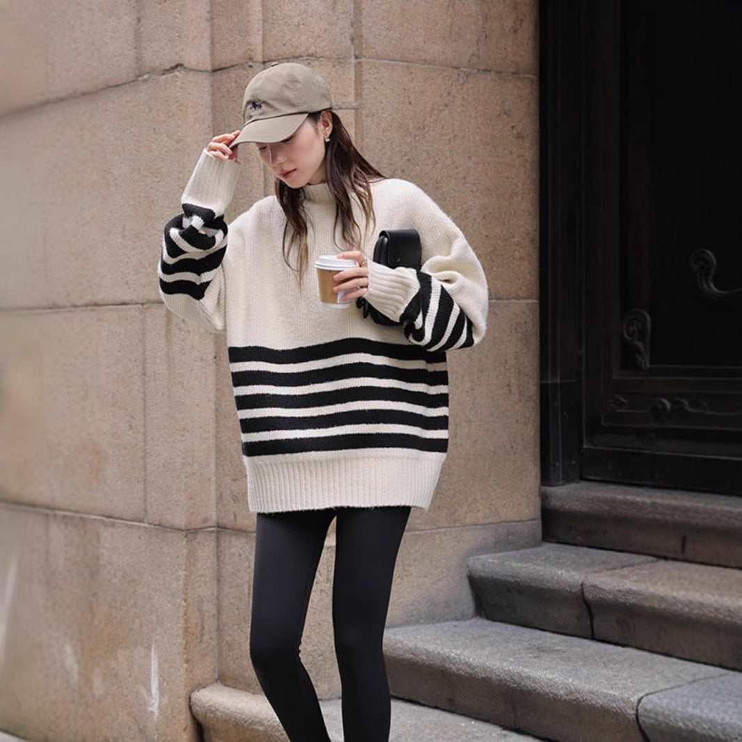 Winter New Stand Collar Pregnant Women Loose Mid-length Sweater