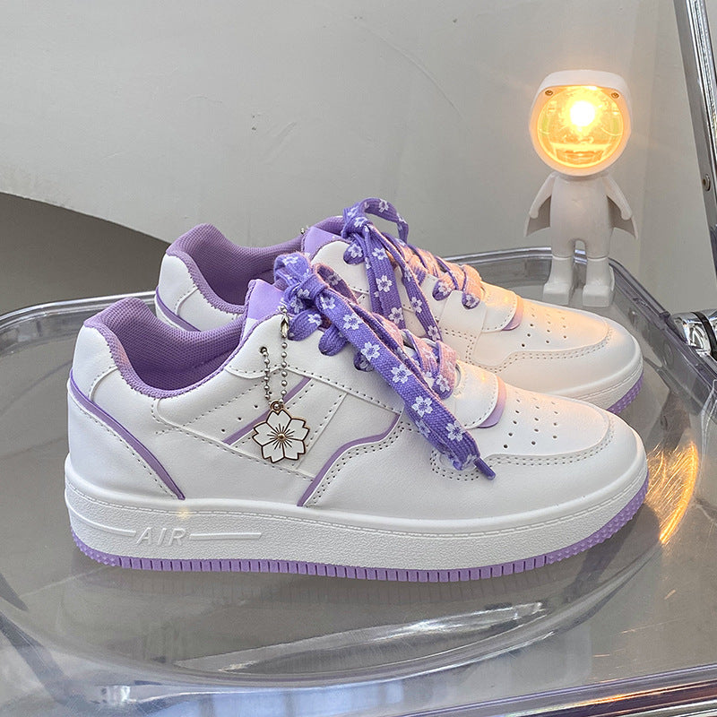 Trendy Student Macaron Girl Cute White Shoes