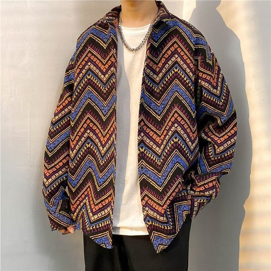 High Street Stitching Plaid Coat For Men