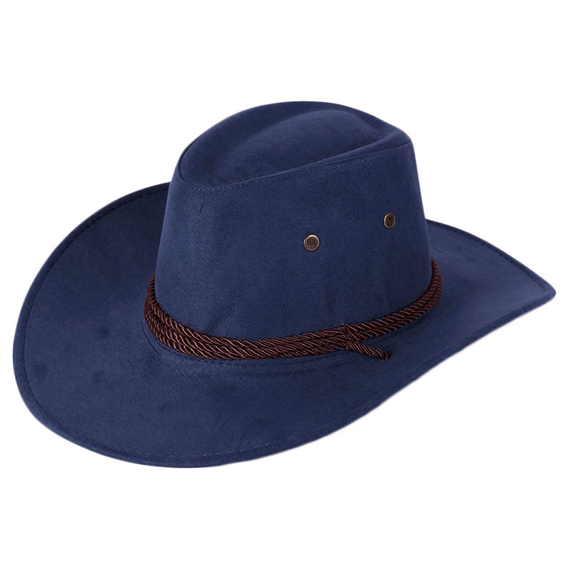 Western Denim Male Hat Double-sided Suede Sun Hat Female Horse Riding Hat