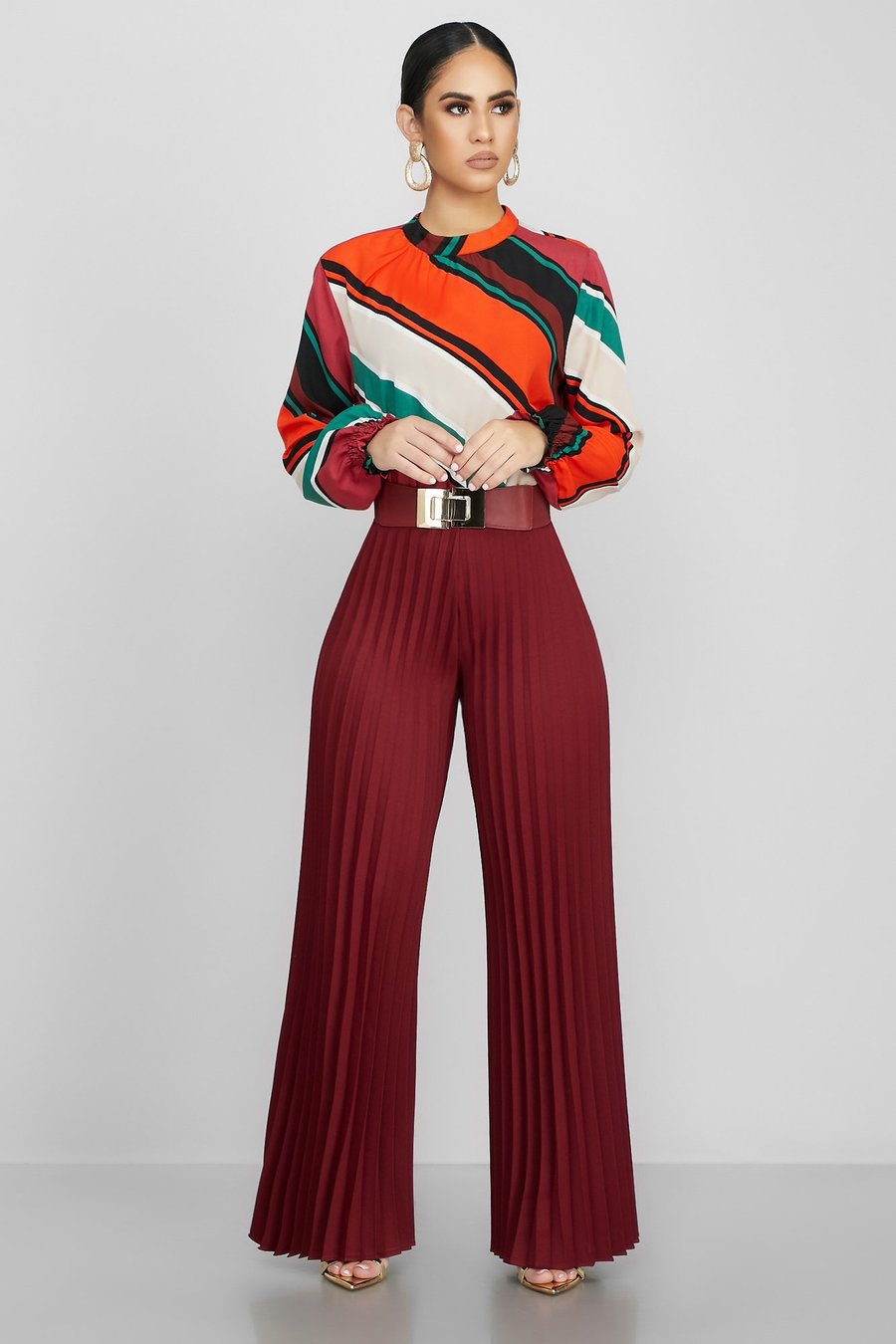 Moderigtige Casual Plisserede Wide-leg Damebukser