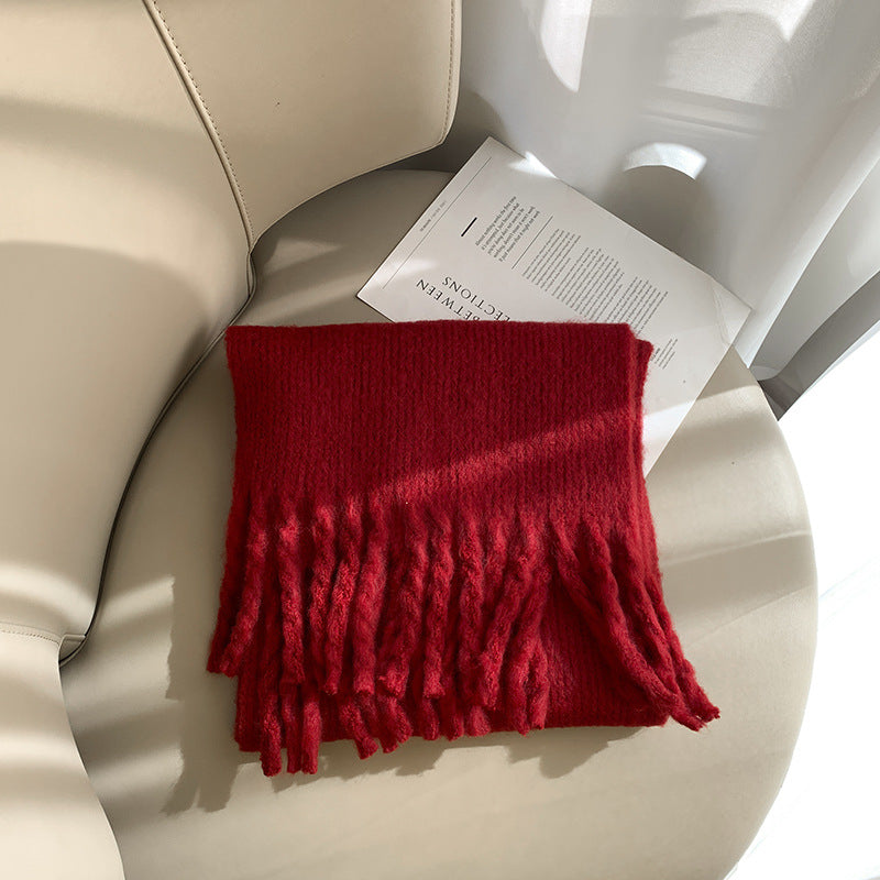 Women's Extra Thick Plaid Fringe Shawl Scarf