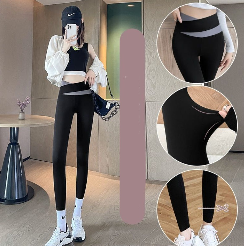 Shark Skin Bottomed Trousers High Waist Tight