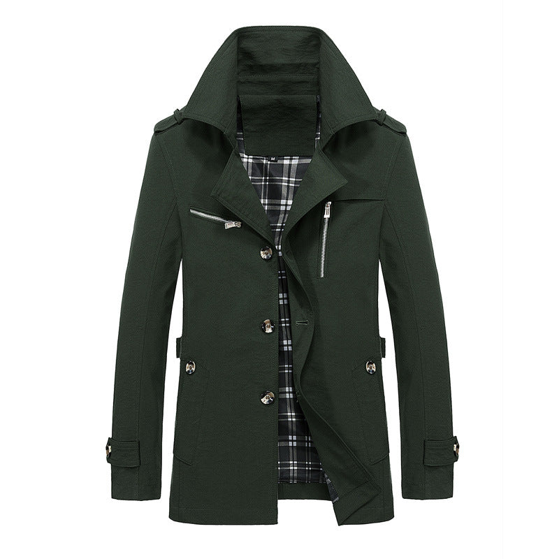 Solid Color Casual Fashion Workwear Lapel Jacket Men