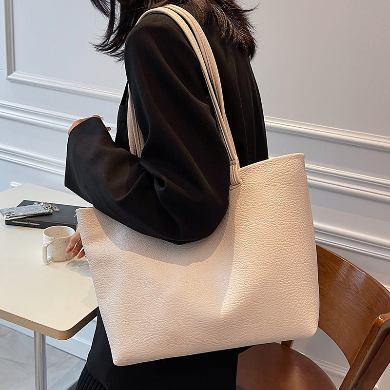 match Casual Soft Leather Large Capacity Shoulder Bag