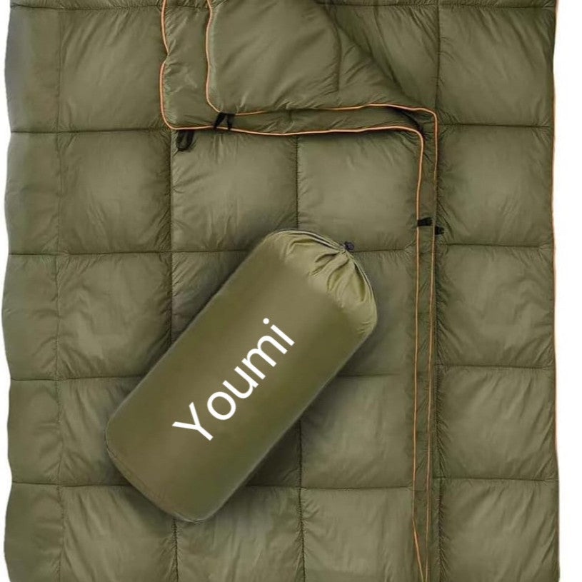 Outdoor Portable Down Multifunctional Shawl Camping Blanket