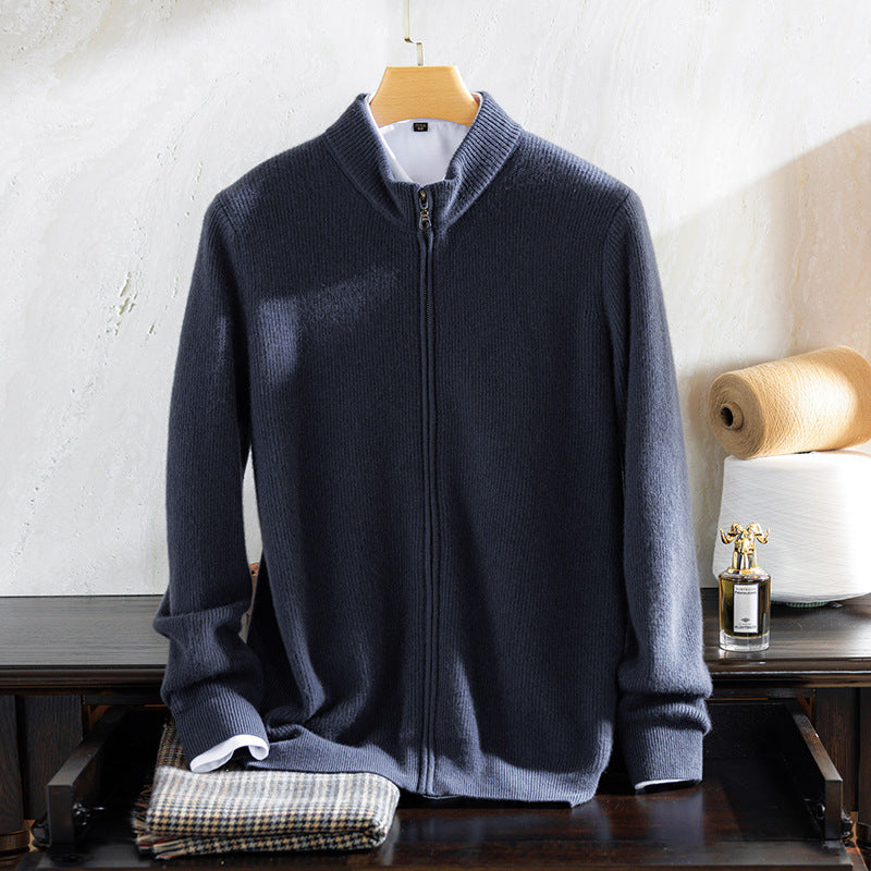 Rundhalset Sweater til Mænd med Lynlås