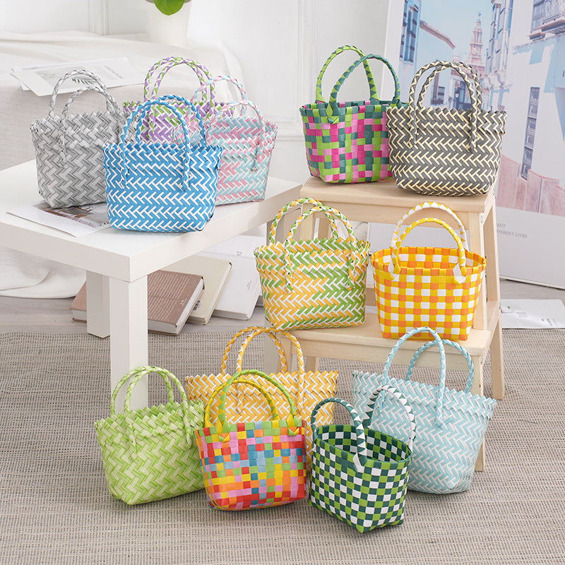 Women's Fashion Diagonal Basket Woven Bag