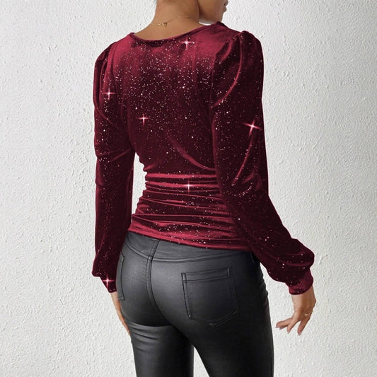 Women's Elegant And Sophisticated Velvet Top