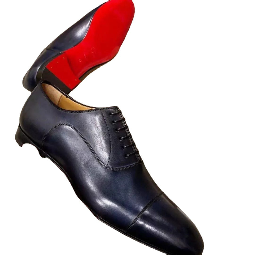 Men's PU Low Heel Lace Up Business Leather Shoes