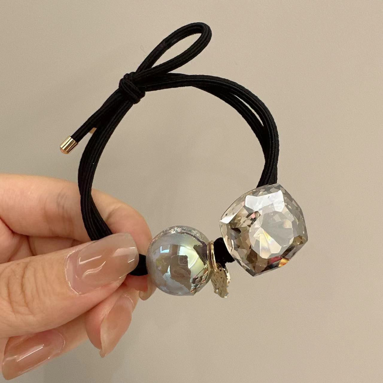 Simple Rubber Band Large Beads Durable Head Rope