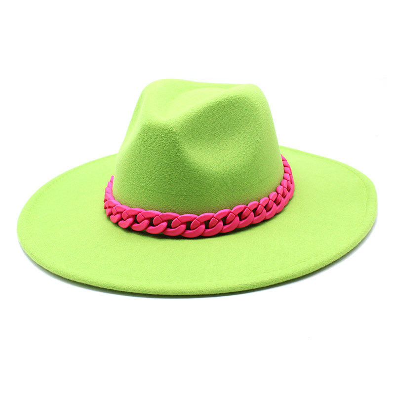 Men's And Women's Large Brim Wool Top Hat