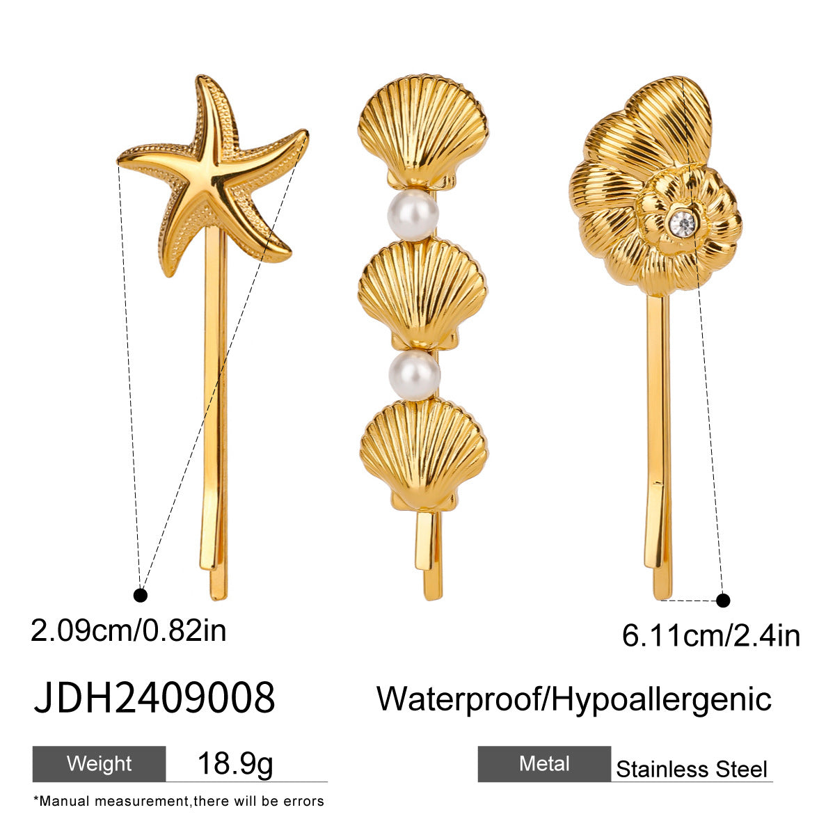 Lady's Flower Simple Titanium Steel Barrettes Suit