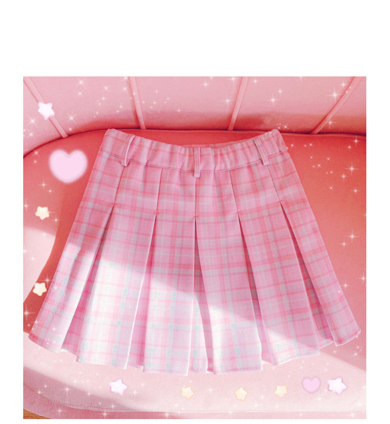Plaid Mini Skirt Women Schoolgirl Lolita Cosplay High Waist