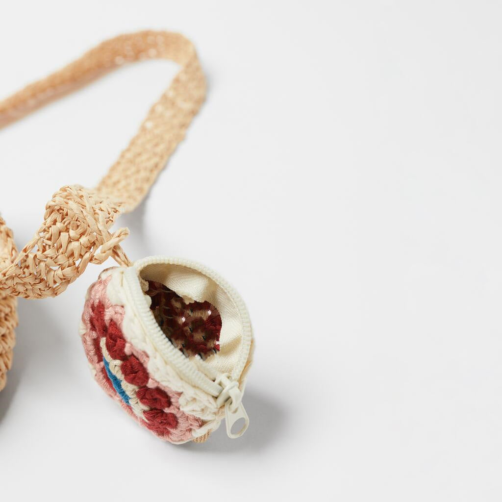 Crochet Straw Bag One Shoulder Crossbody