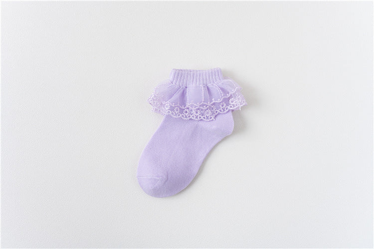 Mid Tube Winter Lace Atin Dance Princess Socks