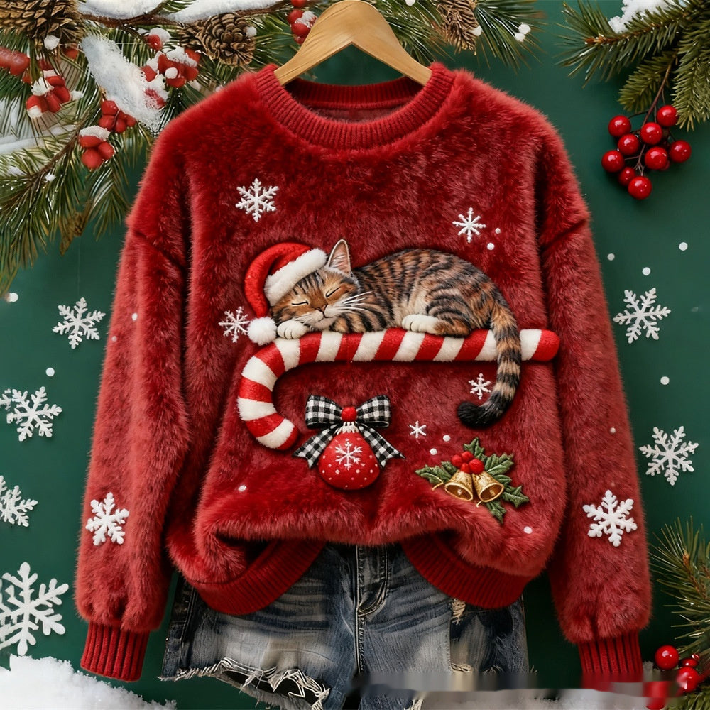 3D Digital Printed Flannel Sweatshirt Women