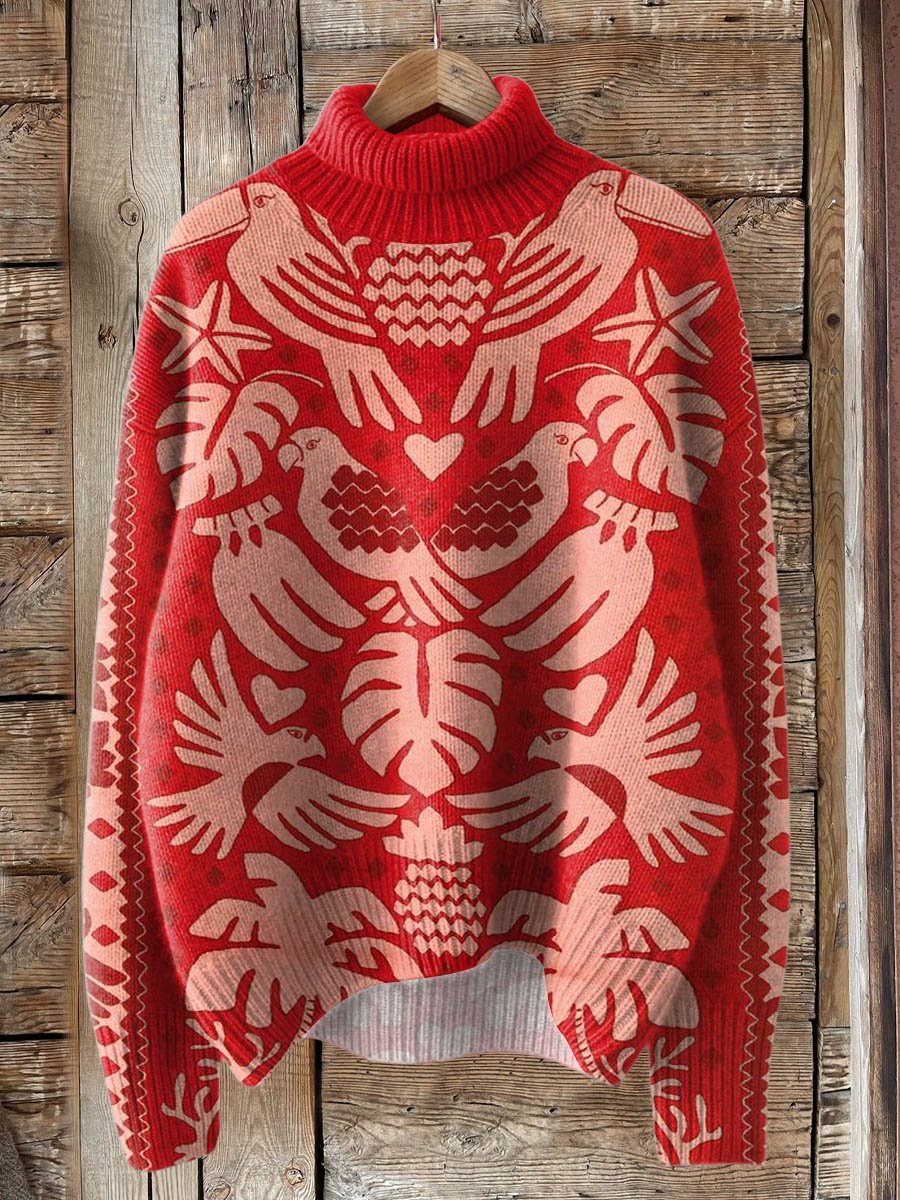 Dame enkel printet afslappet frakke cardigan sweater