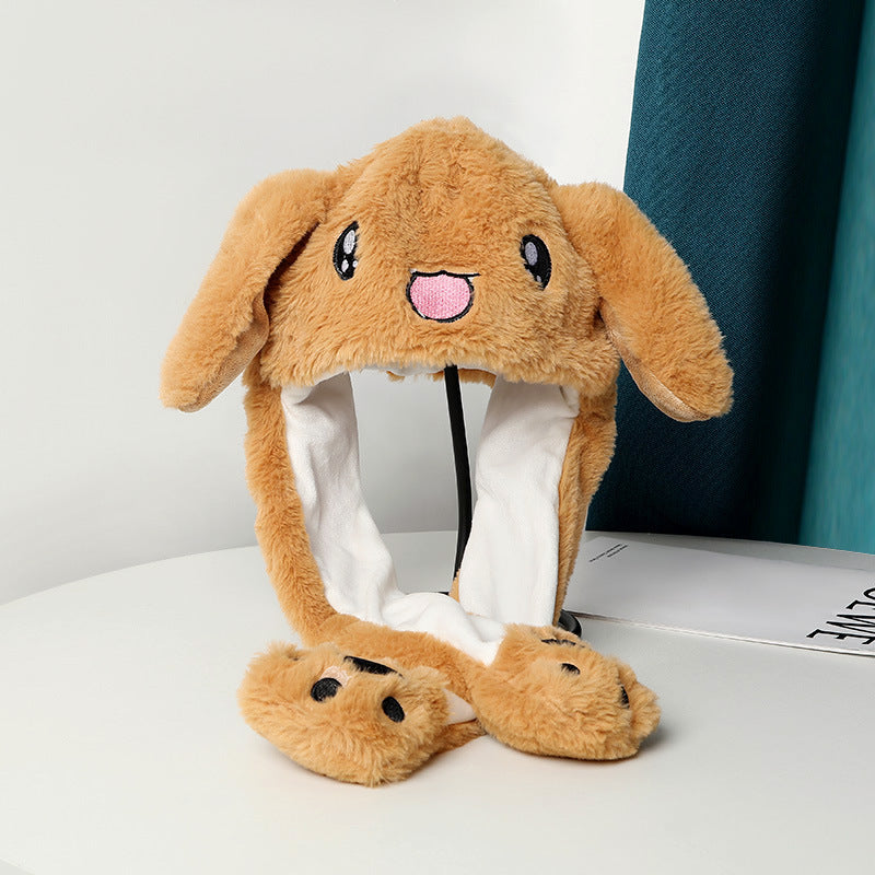 Warm Plush Moving Ear Hat