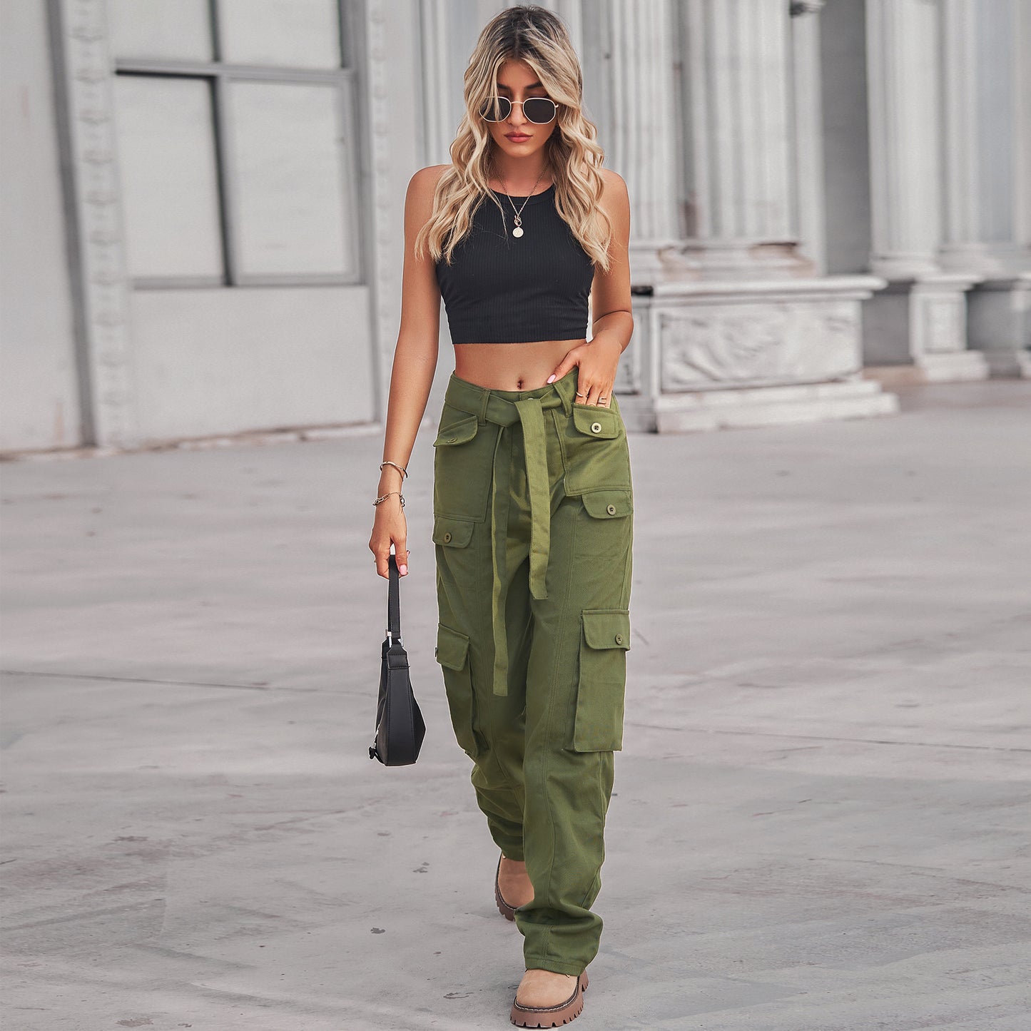 European And American Style New Washed Denim Multi-pocket Heavy Industry Casual Working Pants