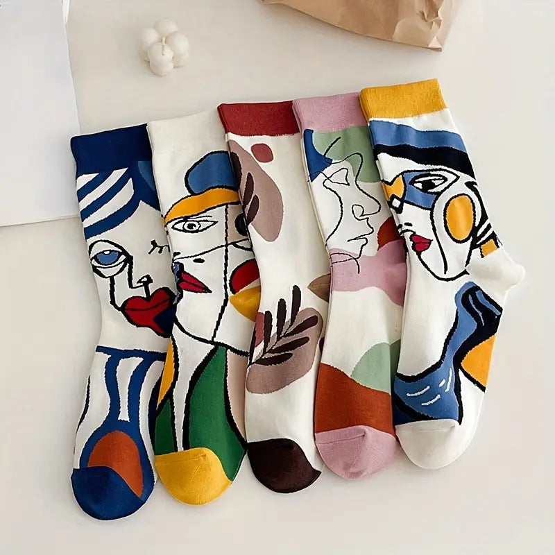 Oil Painting Art Autumn And Winter Socks