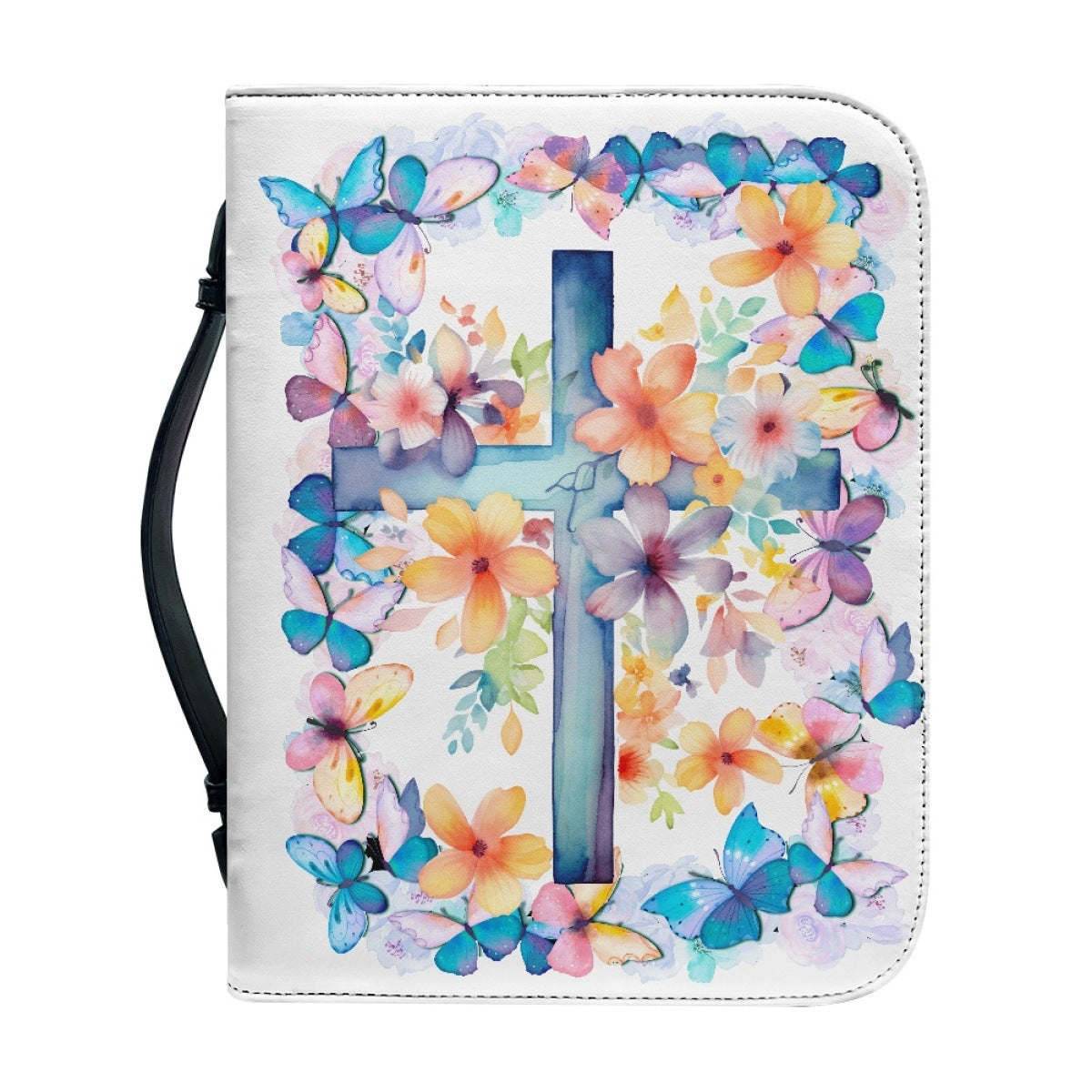 Portable Printing Book Protection Storage Holy Book Cross Sunflower Handbag