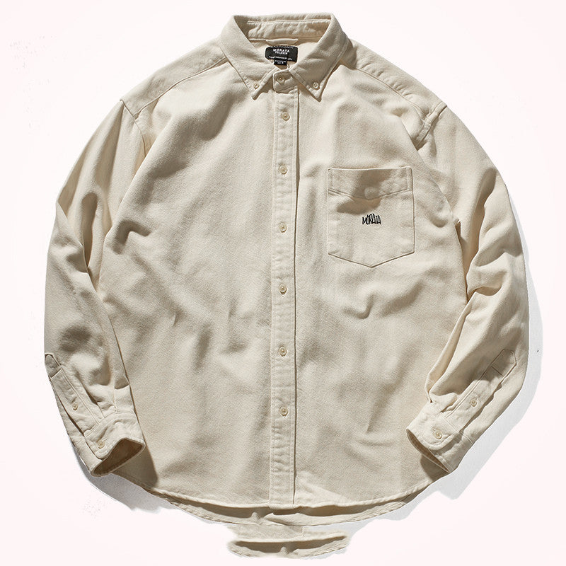 Loose Shirt Men's Trend Thickening Heavy Retro Pocket