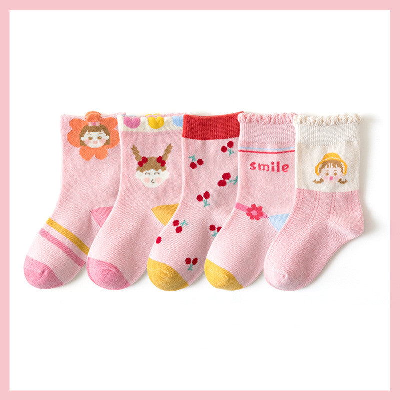 Lace Mid-tube Cotton Warm Casual Children Sports Socks