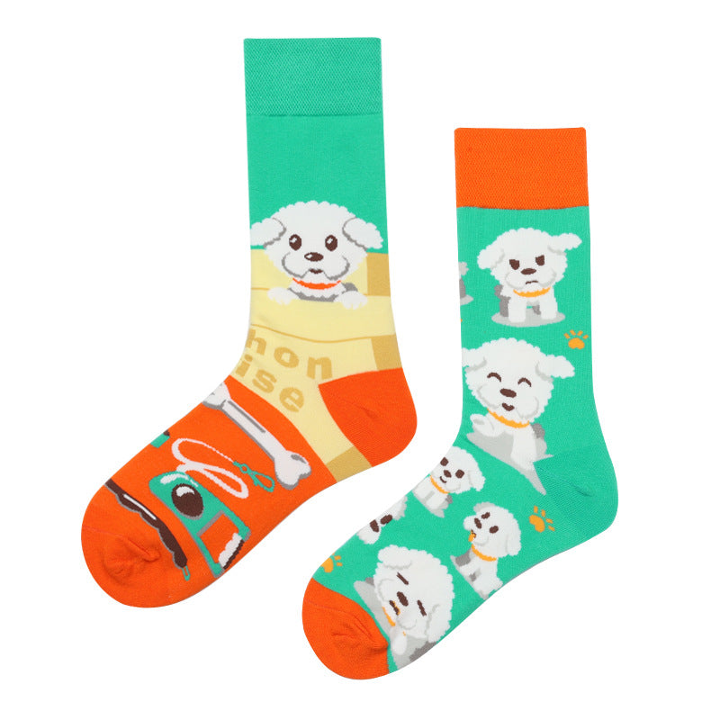 Animal Pattern Puppy Cat AB Asymmetric Mandarin Duck
