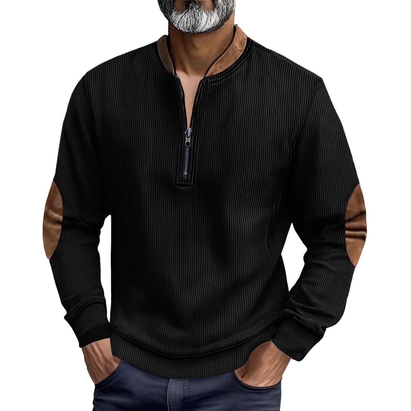 Men's Casual Jacket Pullover Zip-up Shirt