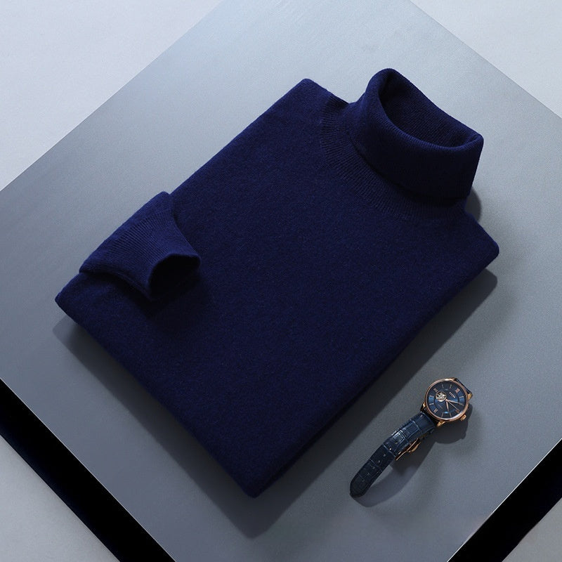 High Lapel Sweater Solid Color Casual