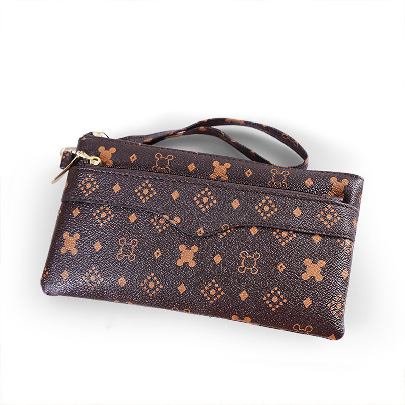Fashion Printed Female Bag Clutch Bag Leather Mobile Phone Bag Women