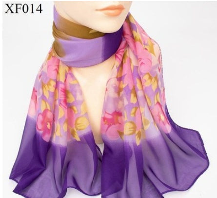Spring And Autumn Print Chiffon Scarf Shawl