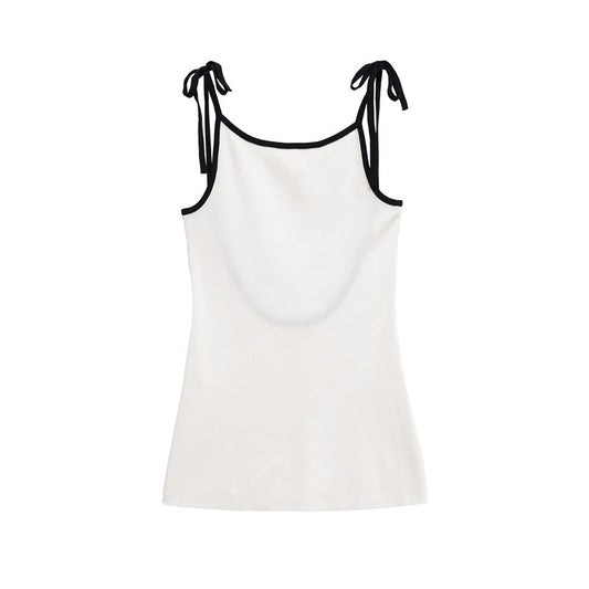 Female Fashion Color Contrast Bowknot Dress